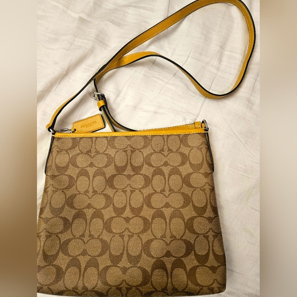 Coach File Signature F29210 Crossbody Bag Khaki Flax - Picture 7 of 8